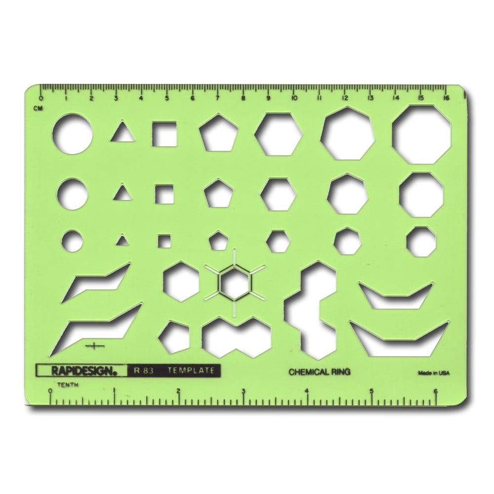Rapidesign Technical And Scientific Drafting Templates, R-83, Chemical Ring MPN:R83