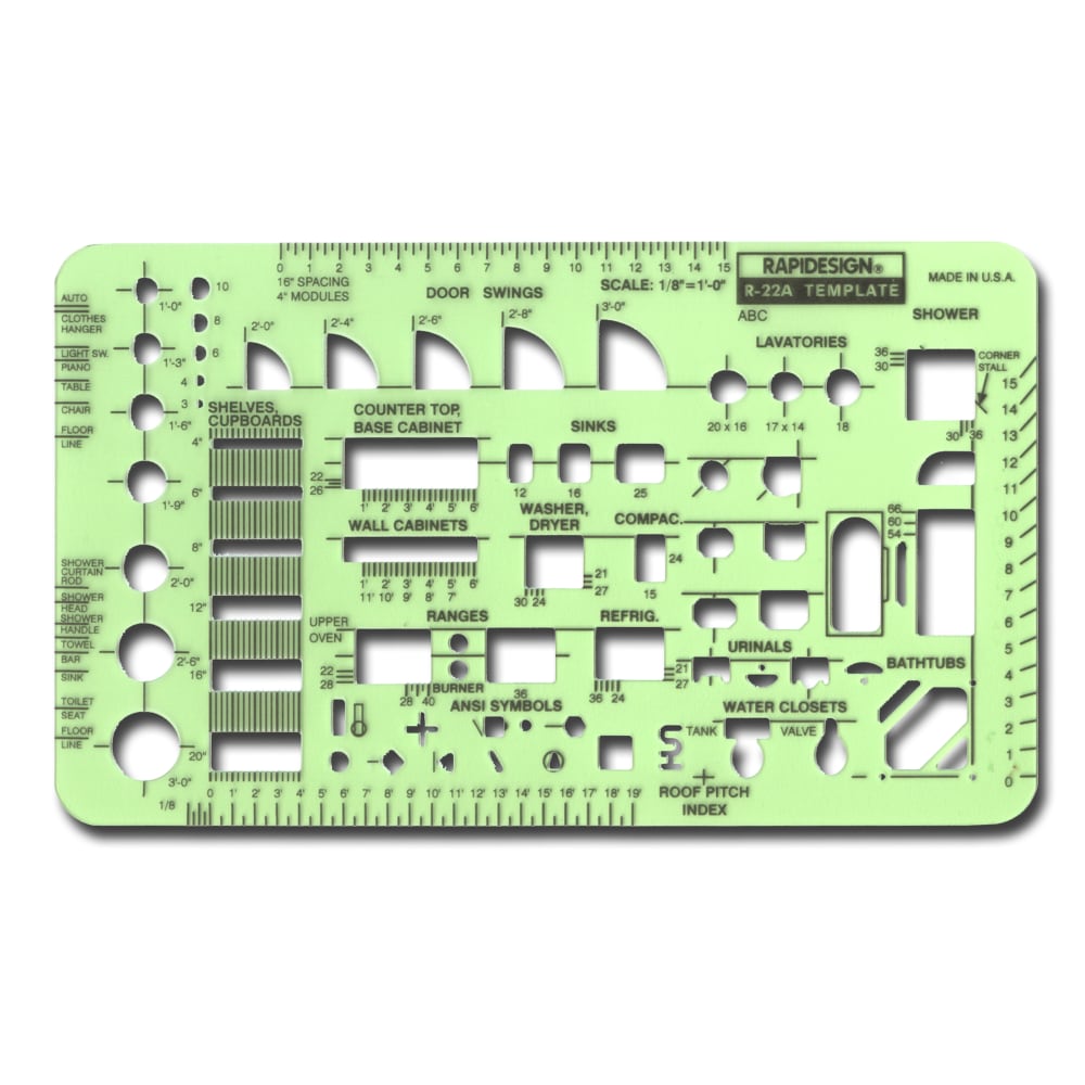 Rapidesign Architectural And Contractors Template, ABC Architectural, 1/8in MPN:R22A