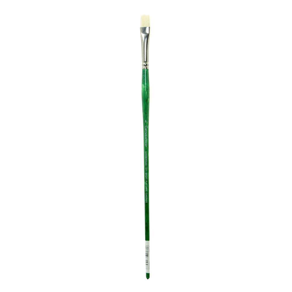 Grumbacher Gainsborough Oil And Acrylic Paint Brush, Size 6, Bright Bristle, Hog Hair, Green MPN:1271B.6
