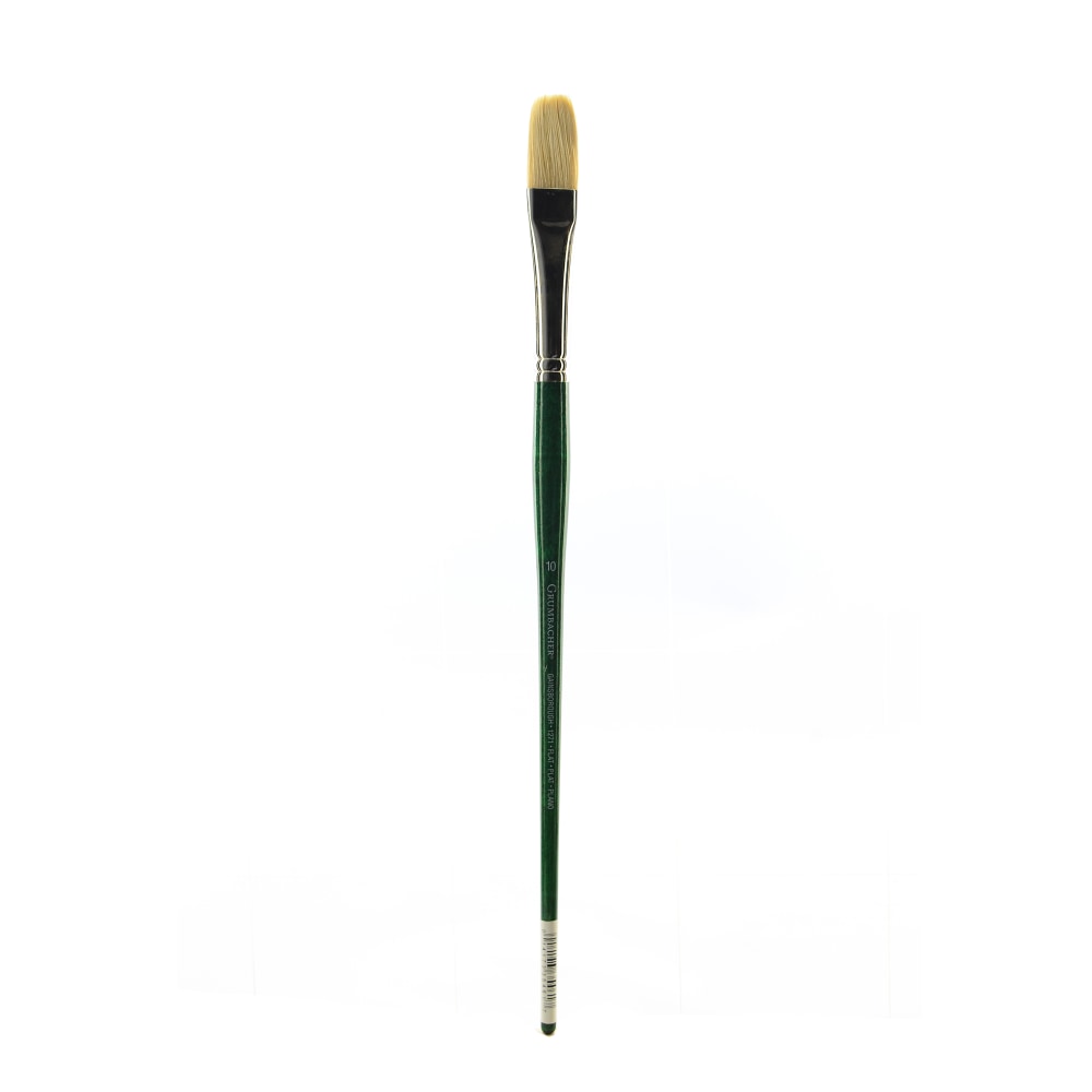 Grumbacher Gainsborough Oil And Acrylic Paint Brush, Size 10, Flat Bristle, Hog Hair, Black MPN:1271F.10