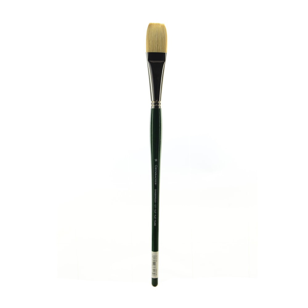 Grumbacher Gainsborough Oil And Acrylic Paint Brush, Size 14, Flat Bristle, Hog Hair, Black MPN:1271F.14