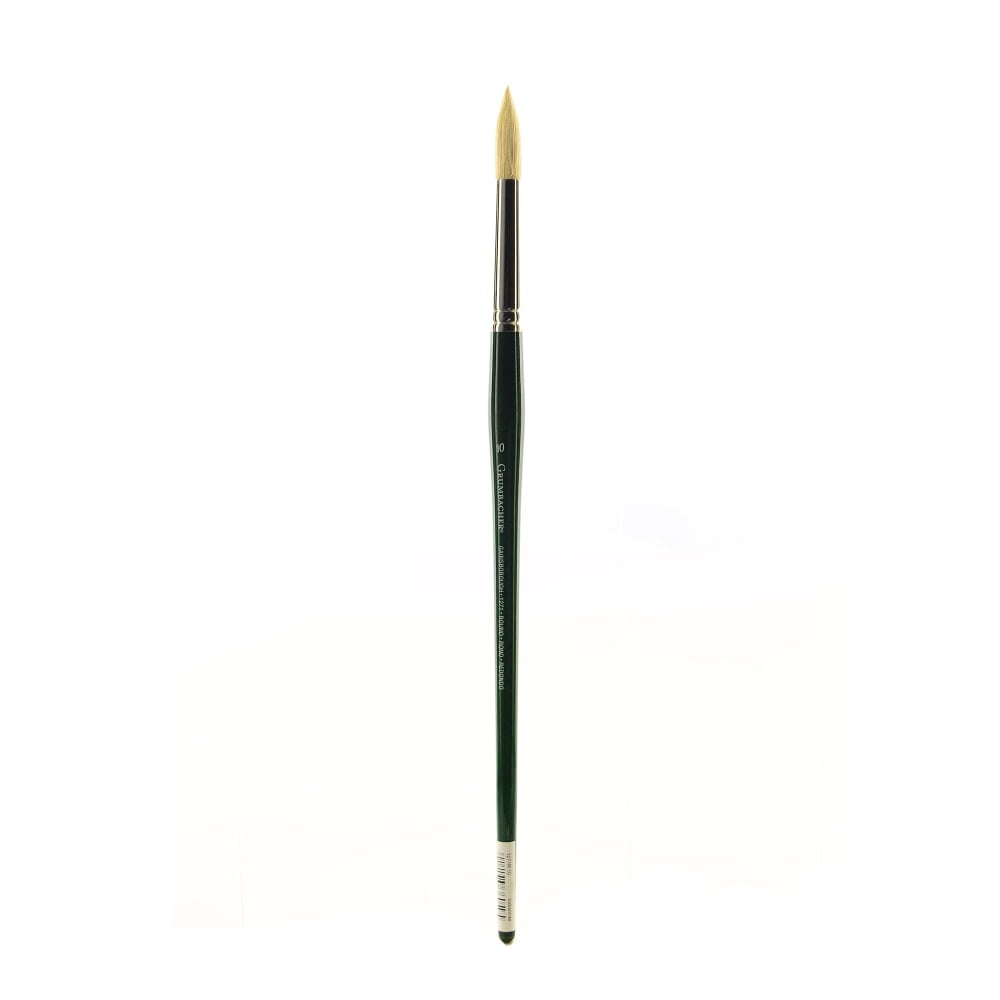 Grumbacher Gainsborough Oil And Acrylic Paint Brush, Size 10, Round Bristle, Hog Hair, Black MPN:1271R.10