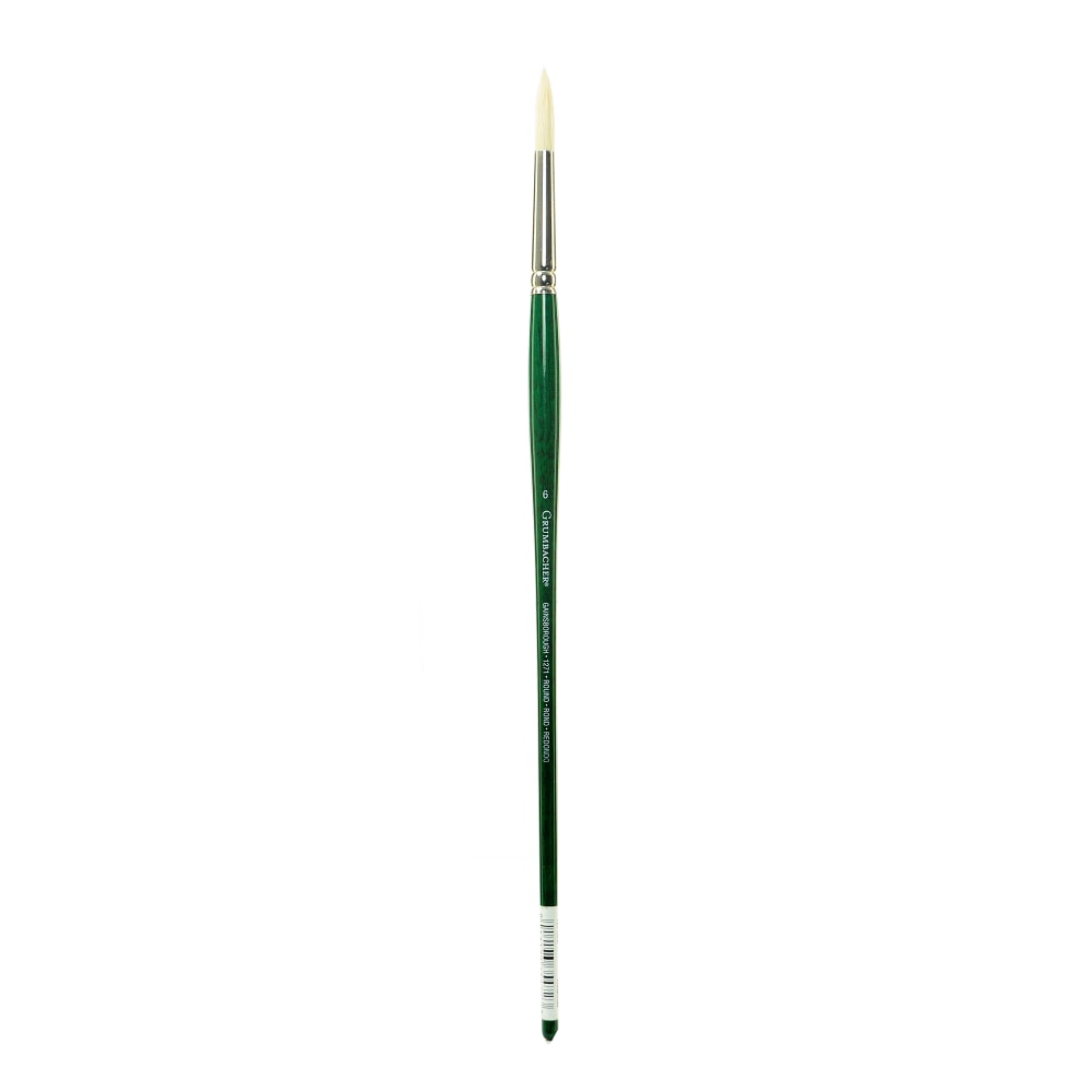 Grumbacher Gainsborough Oil And Acrylic Paint Brush, Size 6, Round Bristle, Hog Hair, Green MPN:1271R.6