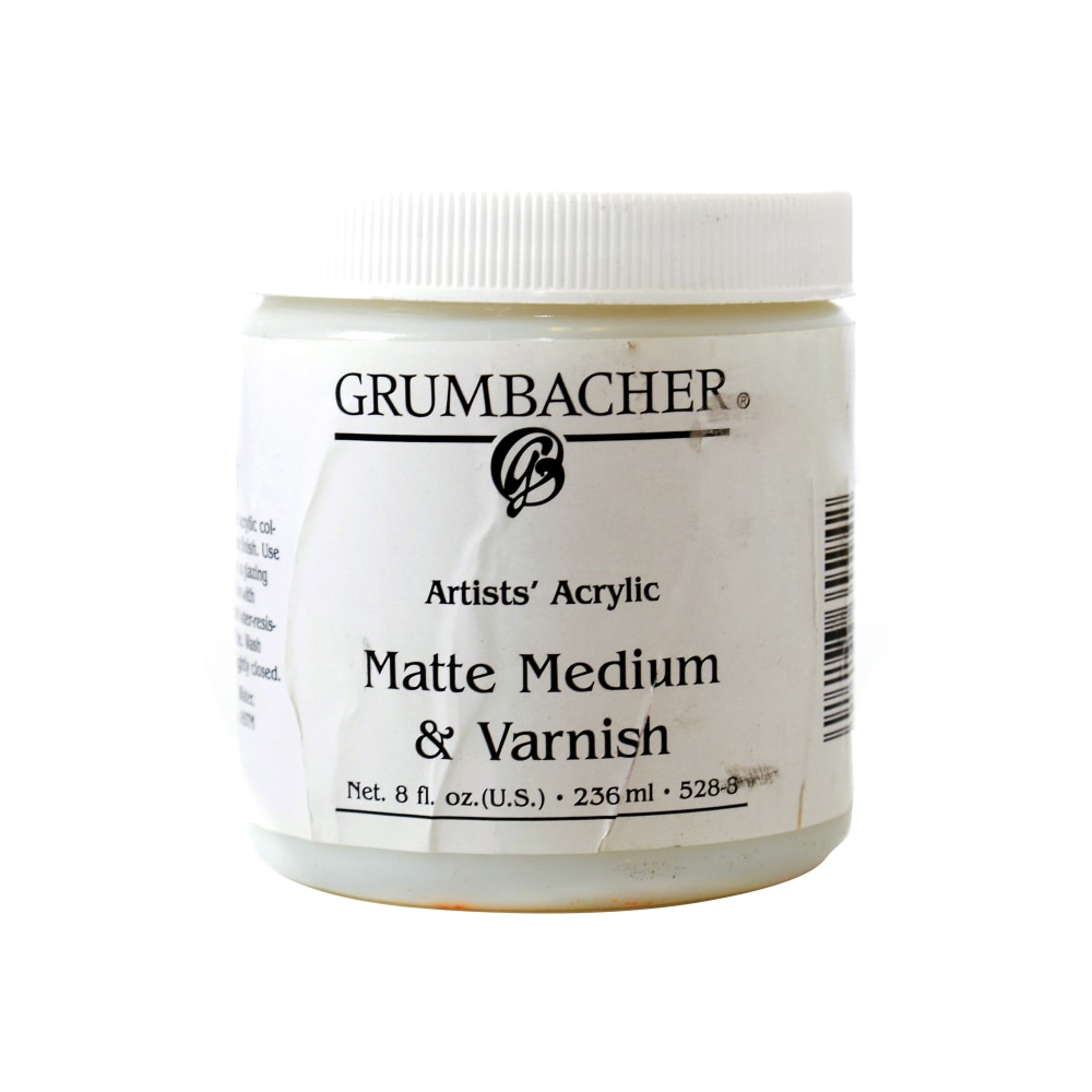 Grumbacher Artists Acrylic Matte Medium And Varnish, 8 Oz MPN:528-8