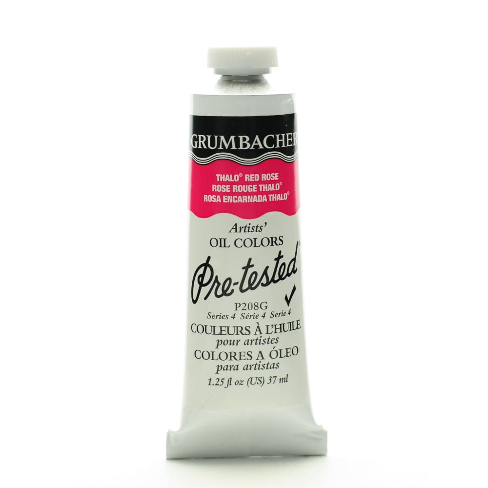 Grumbacher P208 Pre-Tested Artists Oil Colors, 1.25 Oz, Thalo Red Rose MPN:P208G