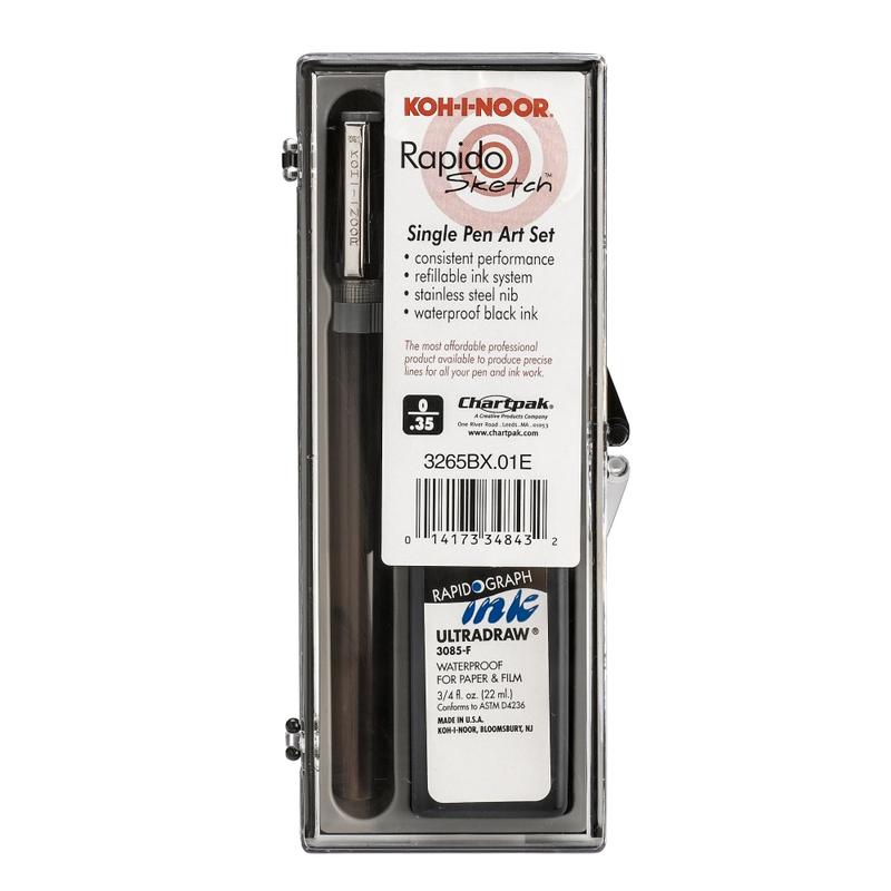Koh-I-Noor Rapidosketch Technical Pen Set, 0.35 mm, Black Ink MPN:3265BX.01E