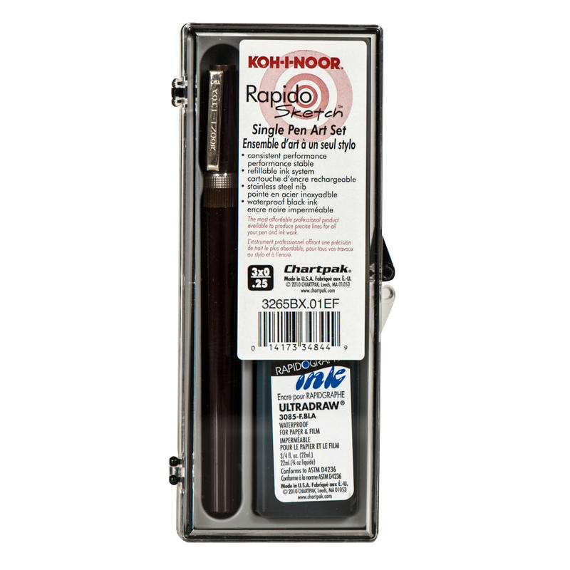 Koh-I-Noor Rapidosketch Technical Pen Set, 0.25 mm, Black Ink MPN:3265BX.01EF