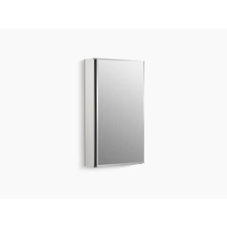 Aluminum Single-Door Medicine Cabinet With Mirrored Door, Beveled Edges 15