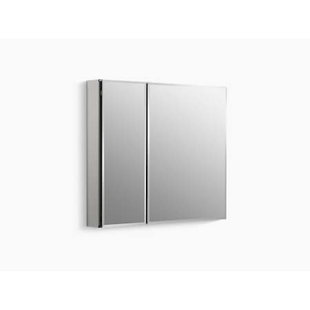 Aluminum Two-Door Medicine Cabinet With Mirrored Doors, Beveled Edges 30