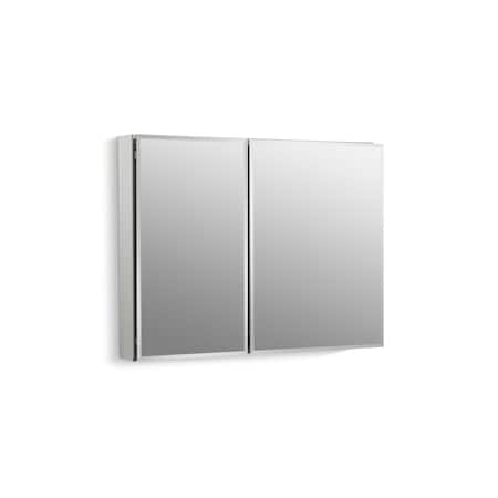Aluminum Two-Door Medicine Cabinet With Mirrored Doors, Beveled Edges 35