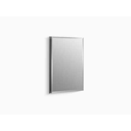 Aluminum Single-Door Medicine Cabinet With Mirrored Door, Beveled Edge 16