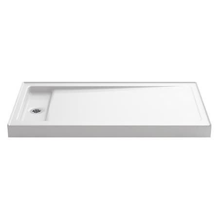 Shower Base, Cast Iron, White, 4