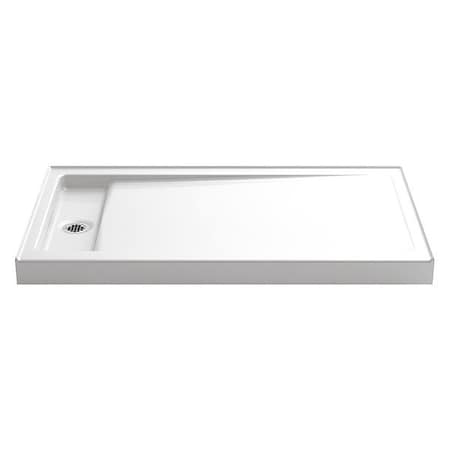 Shower Base, Cast Iron, White, 4
