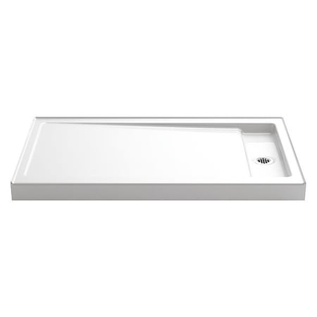 Shower Base, Cast Iron, White, 4