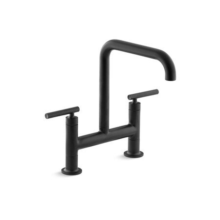 8 in Mount, 2 Hole Purist Deck-Mount Bridge Faucet MPN:7547-4-BL