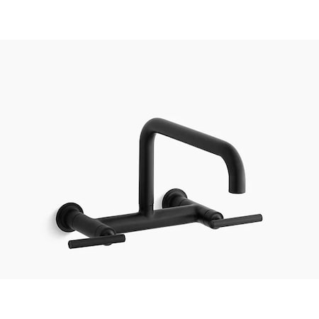 8 in Mount, 2 Hole Purist Wall-Mount Bridge Faucet MPN:7549-4-BL