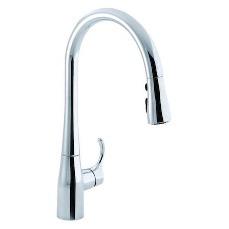 Gooseneck Pull Out Kitchen Faucet, Manual, Single Hole Mount, 1, 3 Hole MPN:K-596-CP