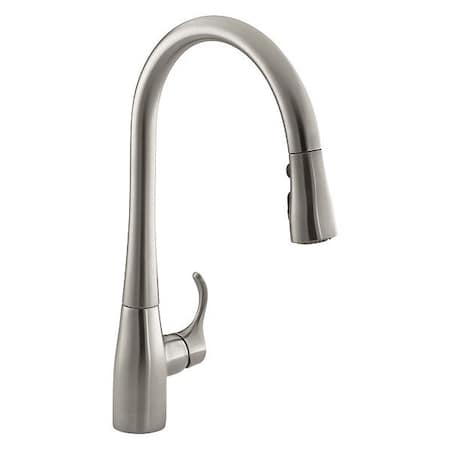 Gooseneck Pull Out Kitchen Faucet, Manual, Single Hole Mount, 1, 3 Hole MPN:K-596-VS