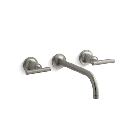 Purist Wall-Mount Bathroom Sink Fauce, 8 in Mount, Brushed Nickel 3 Hole MPN:T14414-4-BN