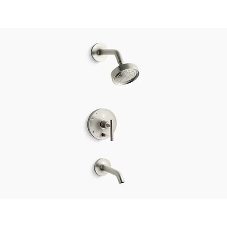 Purist® Rite-Temp® Pressure-Balancing Bath And Shower Faucet Trim With Push-Button Diverter And Lever Handle, Valve Not Included MPN:T14420-4-BN