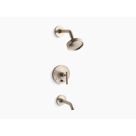 Purist® Rite-Temp® Pressure-Balancing Bath And Shower Faucet Trim With Push-Button Diverter And Lever Handle, Valve Not Included MPN:T14420-4-BV