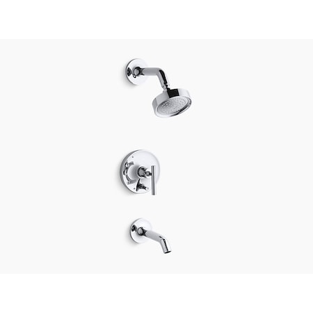 Purist® Rite-Temp® Pressure-Balancing Bath And Shower Faucet Trim With Push-Button Diverter And Lever Handle, Valve Not Included MPN:T14420-4-CP