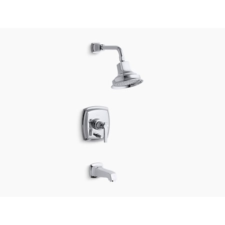 Margaux® Rite-Temp® Pressure-Balancing Bath And Shower Faucet Trim With Push-Button Diverter And Lever Handle, Valve Not Included MPN:T16233-4-CP