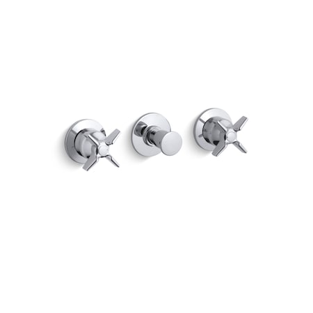 Triton Three-Handle Wall-Mount Valve MPN:T7751-3-CP