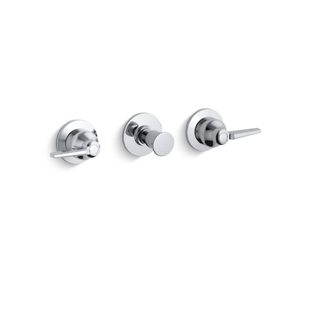 Triton Three-Handle Wall-Mount Valve MPN:T7751-4-CP