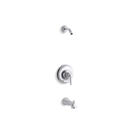 Bancroft® Rite-Temp® Bath And Shower Valve Trim With Metal Lever Handle And Slip-Fit Spout, Less Showerhead MPN:TLS10582-4-CP