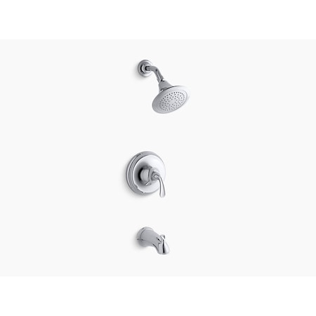 Forte® Sculpted Rite-Temp® Bath And Shower Valve Trim With Npt Spout And 2.5 Gpm Showerhead MPN:TS10274-4-CP