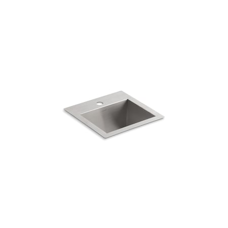 Vault Top-/Under-Mount Bar Sink With, 1 bowl, Under-Mount, Stainless Steel, 15 in W x 15 in L x MPN:3840-1-NA