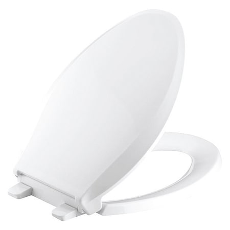 Toilet Seat With Cover, Plastic, Elongated, White MPN:K-7671-0