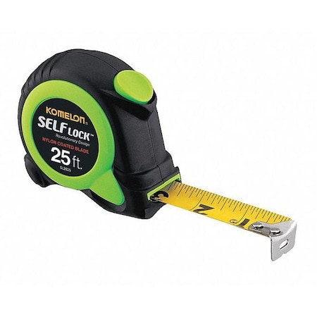 Tape Measure, Green, Self Lock, 25 ft. x 1