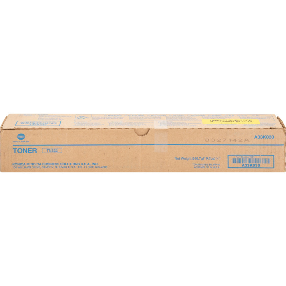 Konica Minolta Original Standard Yield Laser Toner Cartridge - Black - 1 Each - 24000 Pages MPN:KNMA33K030