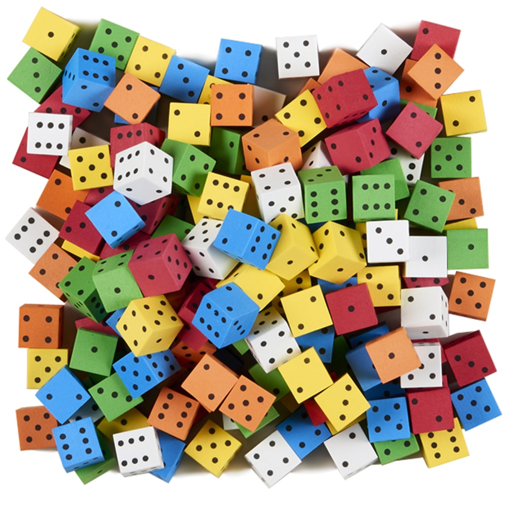 Koplow Games Foam Dice, 5/8in, Assorted Colors, Pack Of 200 Dice MPN:KOP18920