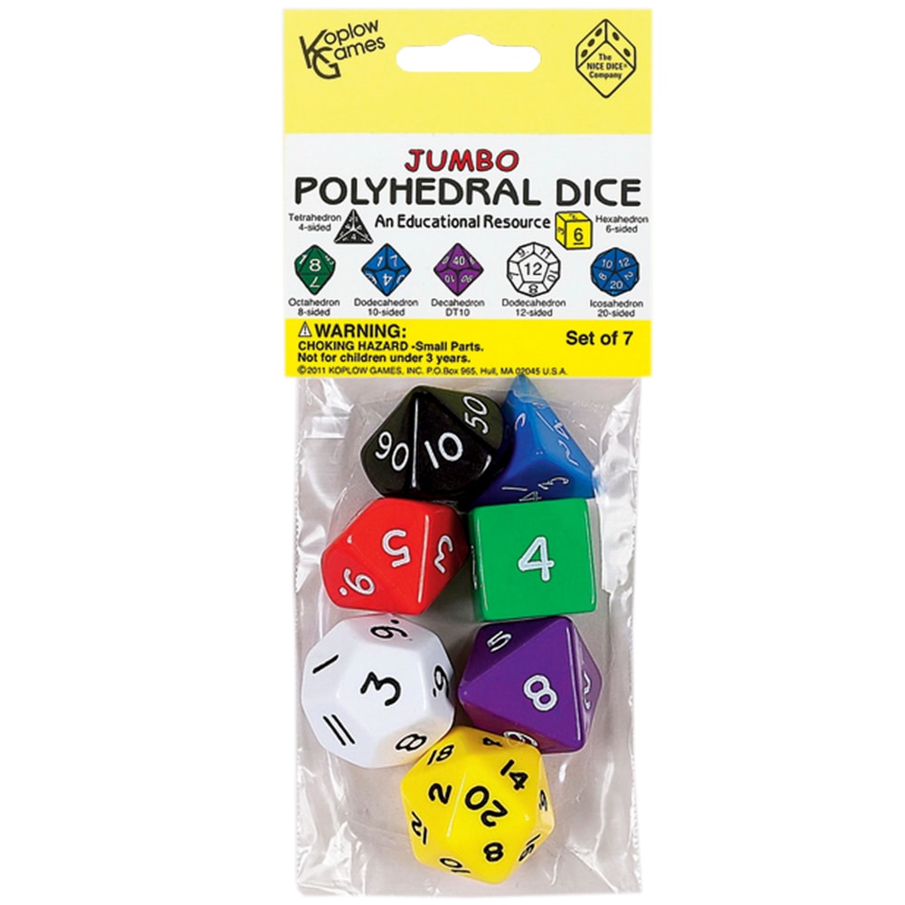 Koplow Games Jumbo Polyhedral Dice, Set Of 7 MPN:KOP10827