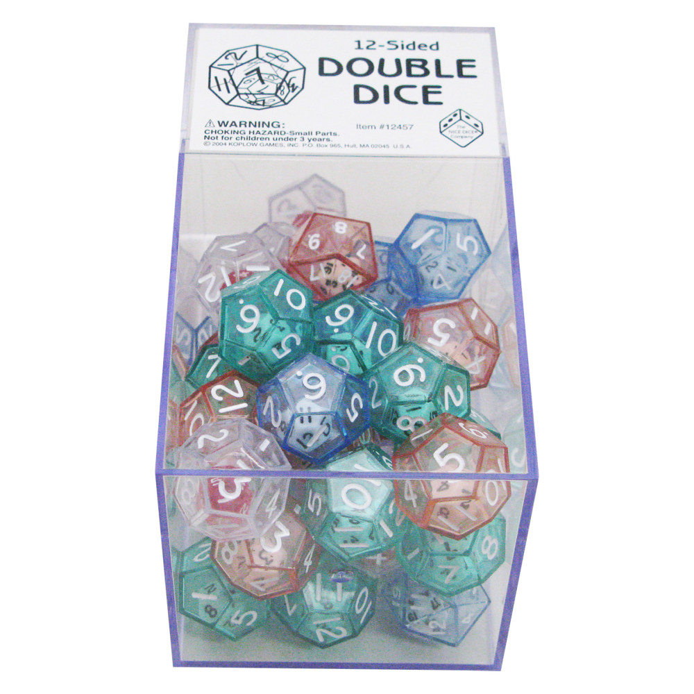 Koplow Games 12-Sided Double Dice, Box Of 40 MPN:KOP12602