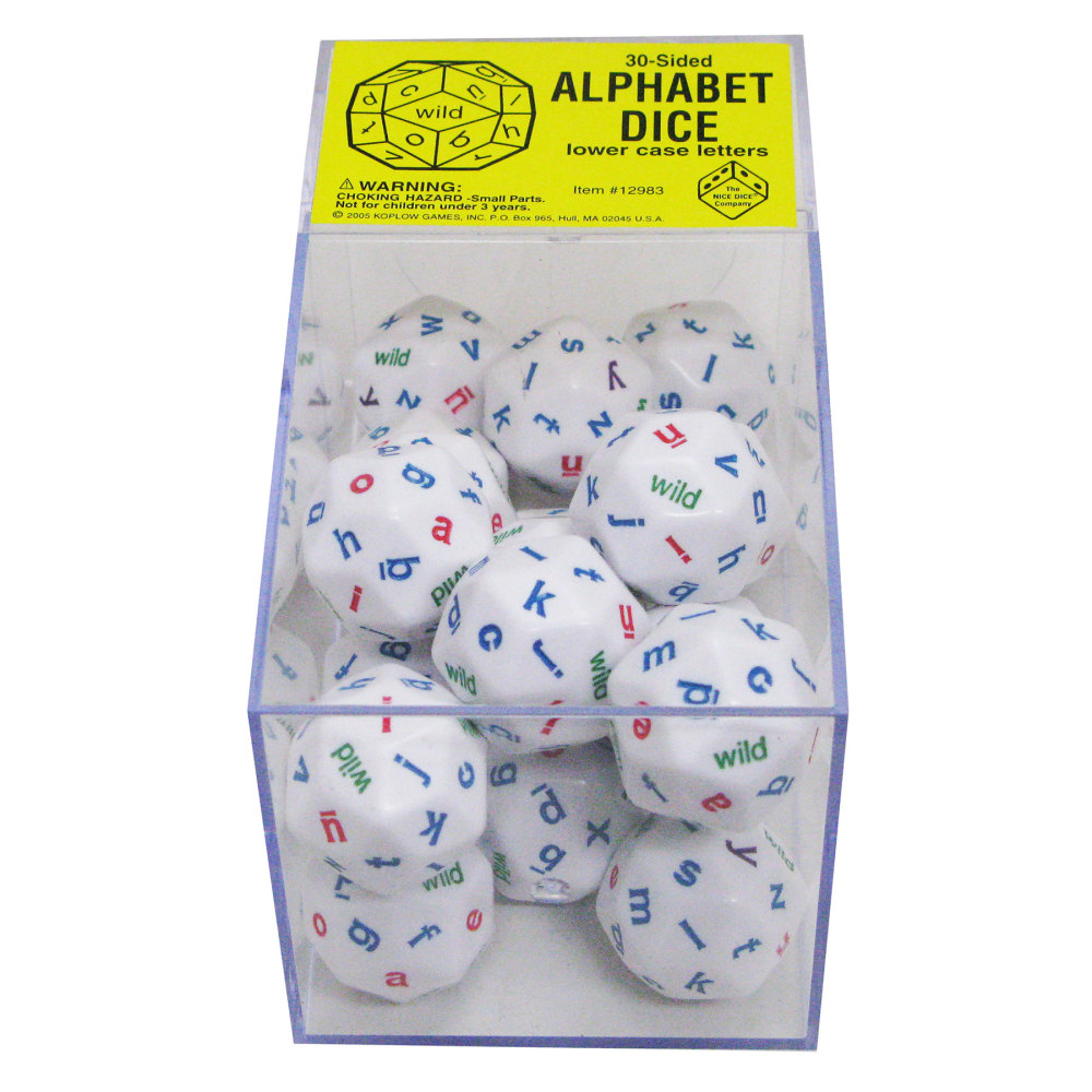 Koplow Games 30-Sided Alphabet Dice, Lower Case Letters, Box Of 20 MPN:KOP12986