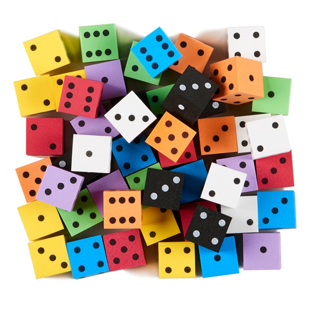 Koplow Games Foam Spot Dice, 1in, Assorted Colors, Bag Of 50 MPN:KOP18928