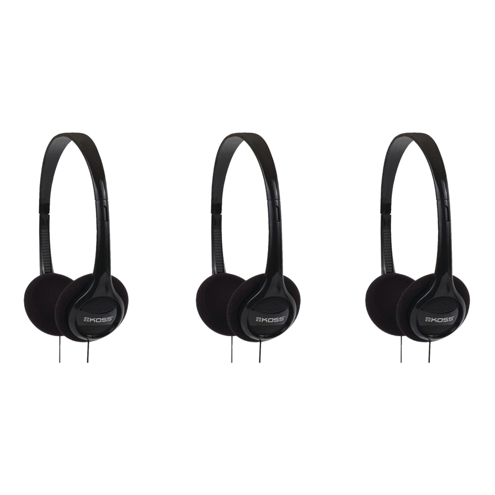 Koss KPH7 Colors On Ear Headphones, Black, Wired, 32 Ohm, 80 Hz 18 kHz, Over-the-head, Binaural, Supra-aural, 4 ft Cable, 843631119396 - 3/Pack MPN:843631119396