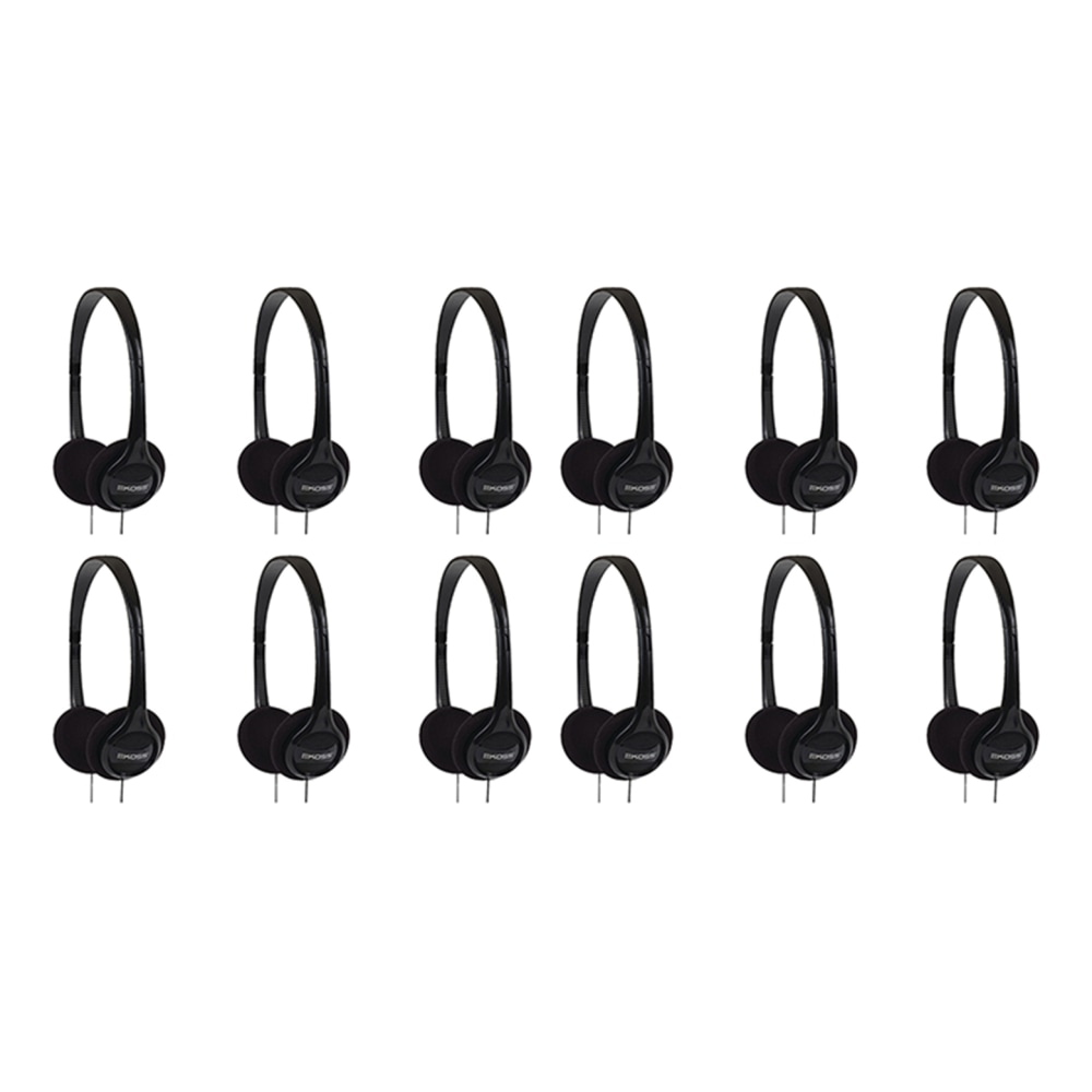 Koss KPH7 Colors On Ear Headphones, Black, Wired, 32 Ohm, 80 Hz 18 kHz, Over-the-head, Binaural, Supra-aural, 4 ft Cable, 843631119419 - 12/Pack MPN:843631119419