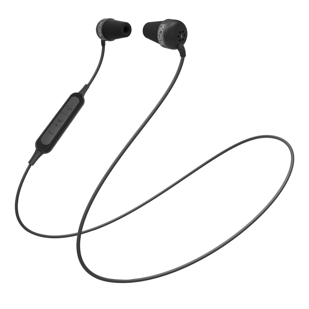 Koss The Plug Bluetooth Earbuds With Microphone And In-Line Control, Black, 196982.102 MPN:196982.102