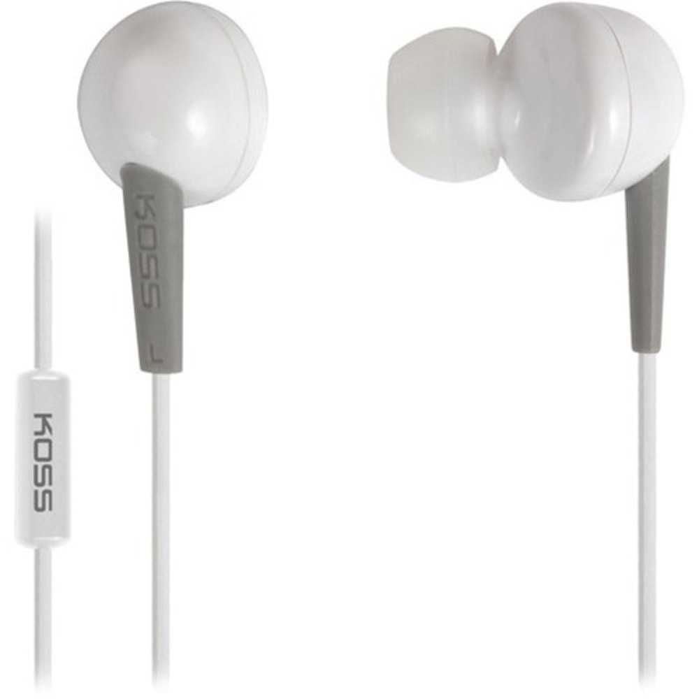 Koss KEB6i Earset - Stereo - Mini-phone (3.5mm) - Wired - 32 Ohm - 60 Hz to 20 kHz - Earbud - Binaural - In-ear - 3.94 ft Cable - White MPN:KEB6IW