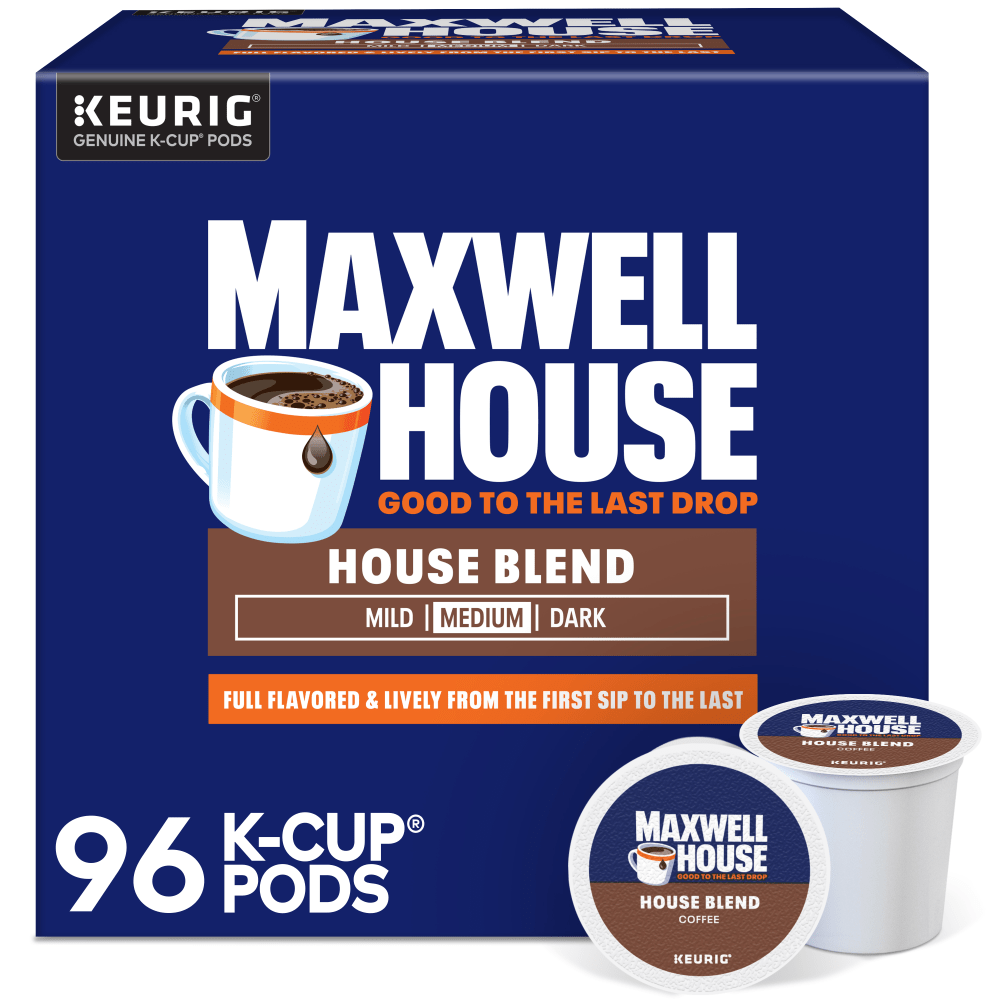 Maxwell House House Blend Coffee Keurig Single Serve K-Cup Pods, 24 Pods Per Pack, Case Of 4 Packs MPN:5000363643