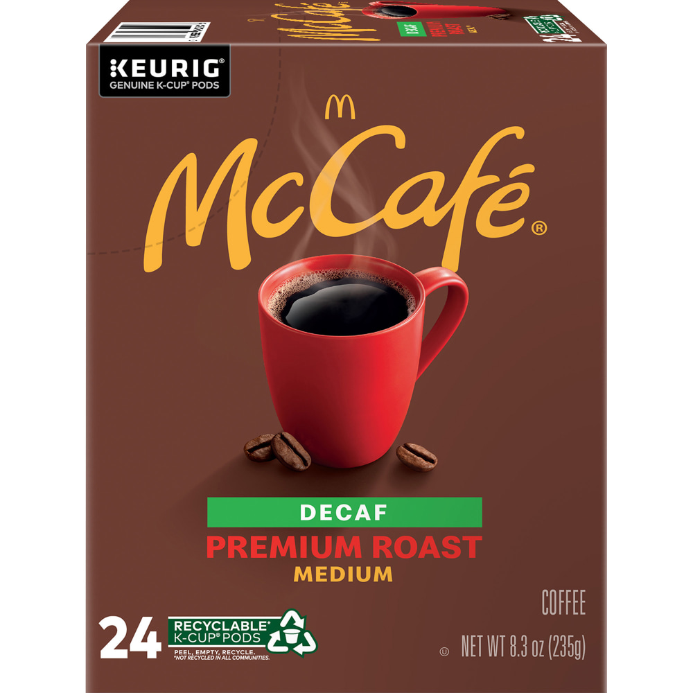 McCafe McCaf Decaf Medium Premium Roast Coffee K Cup Pods, 8.3 Oz, Pack Of 24 K Cup Pods MPN:8044