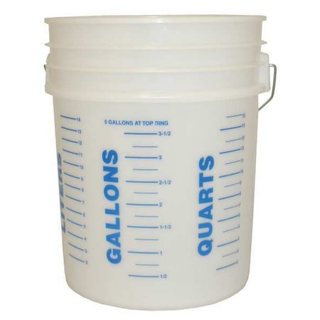 Mixing Bucket, 11 7/8 in W x 15 in L, 5 gal, Translucent, Plastic MPN:GG468