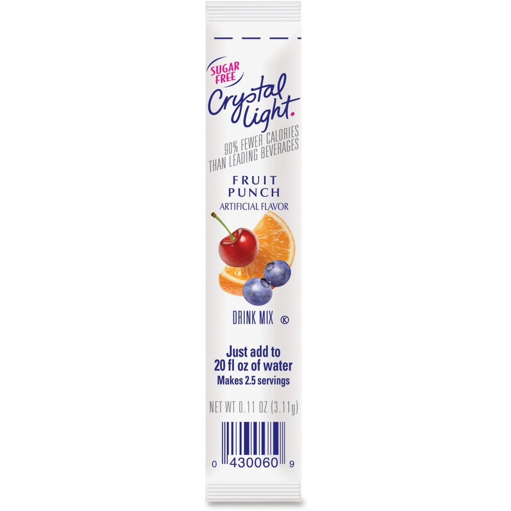 Crystal Light On-The-Go Fruit Punch Mix Sticks - 0.16 oz - Stick - 30 / Box (Min Order Qty 4) MPN:0006