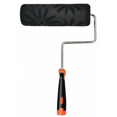 Texture Creating Roller & Frame, Decorative Crowsfoot, Plastic Handle, 9