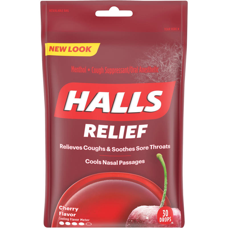 Cadbury Halls Cherry Cough Drops, Cherry, Box Of 12 MPN:62182